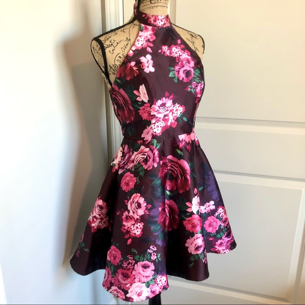 High Neck Halter Hi-Lo Prom Dress